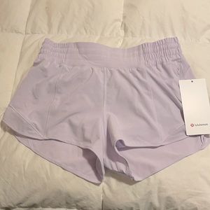 Lululemon track that short in lavender. Size 6.